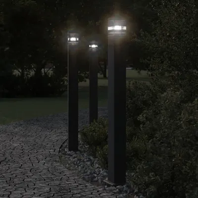 Gossi lampa exterioara de podea cu senzor, negru, 110 cm, aluminiu