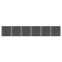 vidaXL Set de panouri de gard, negru, 1045x186 cm, WPC