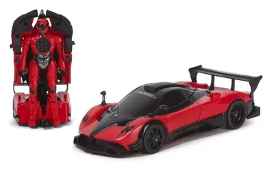Jucărie metalică Rastar - Robot transformabil / Pagani Zonda R, 1:32, roșu