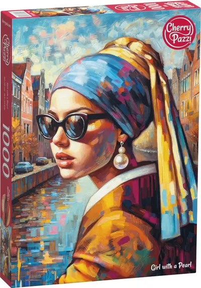 Puzzle Cherry Pazzi din 1000 piese - Fată cu cercelul de perle