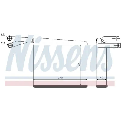 Schimbator caldura, incalzire habitaclu NISSENS 72043