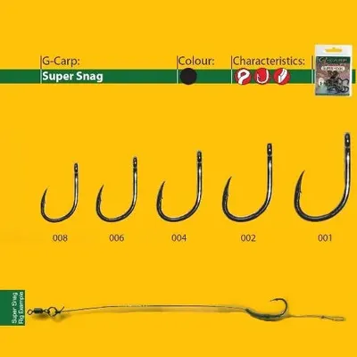 Carlige Forjate Gamakatsu G-Carp Snag Black, Nr 4, 10 Buc / Plic