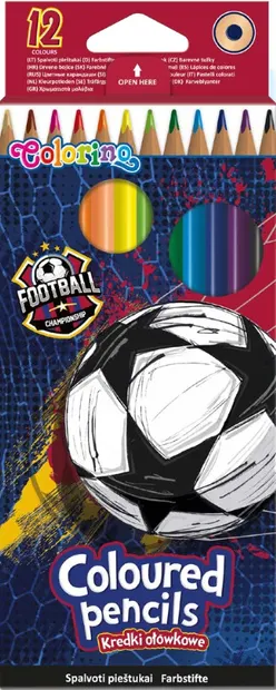 Colorino - Set de creioane colorate pentru fotbal, 12 culori