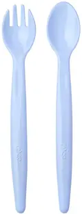 Set lingura si furculita intr-o cutie Wee Baby - albastru