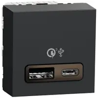 Incarcator rapid USB dublu A+C 18W Schneider Noua Unica NU301954, antracit