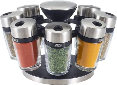 Set de condimente Cole & Mason - HERB & SPICE, 8 piese + suport