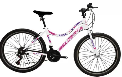 Bicicleta MTB Belderia Rose, culoare alb roz, roata 24 , cadru din otel