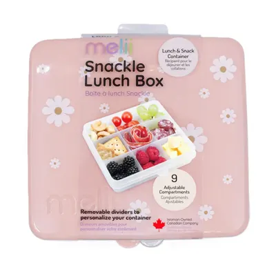 Cutie pentru mâncare Melii - Snackle Box, 9 compartimente, margarete