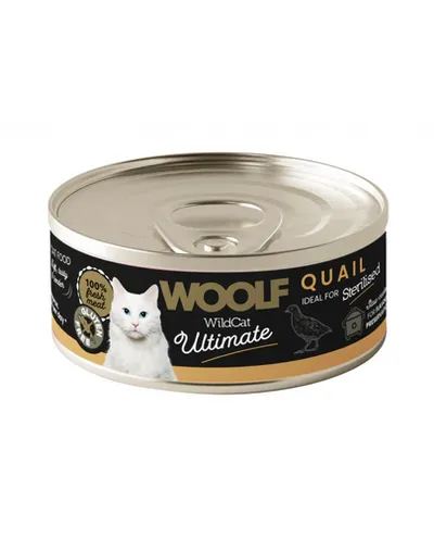 WOOLF Wild Cat Ultimate Sterilised Quail pate 85g hrană pisici sterilizate cu prepeliță