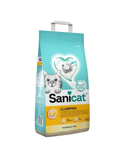 SANICAT Clumping 10 L asternut din bentonita pentru litiera pisicilor, fara miros
