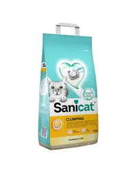 SANICAT Clumping 10 L asternut din bentonita pentru litiera pisicilor, fara miros