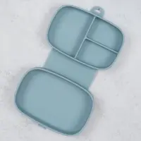 Caserola compartimentata din silicon cu ventuza AppeKids Magic Box Aqua Blue