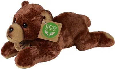 Jucărie de pluș Rappa Eco Friends - Teddy Brown Bear, mincinos, 21 cm