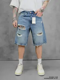 Blugi Scurți Baggy Ripped Denim Light Blue Psas215(1808) (mărime: 30)