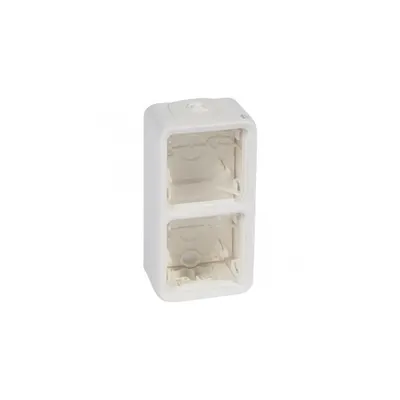 Box cu glands Plexo IP55 antibact-2 module-vert mounting-modular-Artic alb