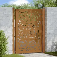 vidaXL Poartă de grădină 100x150 cm, oțel rezistent la intemperii, model flacără