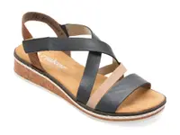 Sandale RIEKER bleumarin, V3663, din piele ecologica