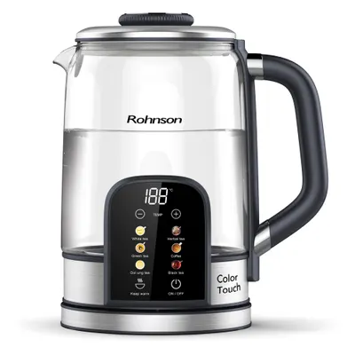 Fierbător electric Rohnson - Color Touch R-7700, 2200W, 1.7 l, transparent/argintiu