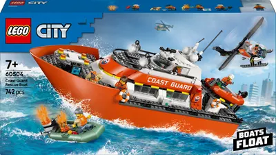 Constructor LEGO City -Barcă și elicopter de salvare a Gărzii de Coastă (60504)
