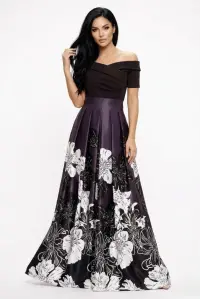 Rochie Artista lunga din tafta cu broderie la talie
