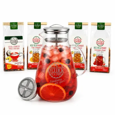 Famiy Kit Ice Tea – Carafa pentru IceTea + 4 ceaiuri pentru infuzare la rece