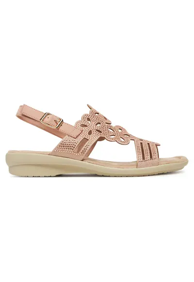 Sandale dama - cu zirconii - Roz