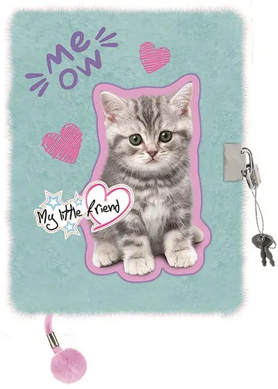 Jurnal secret de pluș St. Majewski My Little Friend - Mint Kitty