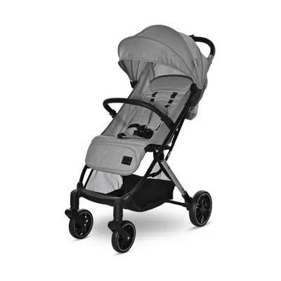 Carucior pentru nou-nascut, Lorelli Ribera, tip troler, dimensiuni compatibile avion, Grey Icy