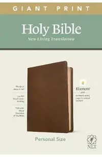 NLT Personal Size Giant Print Bible, Filament Enabled Edition (Red Letter, Leatherlike, Rustic Brown)