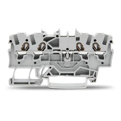 4-conductor through terminal block; 1.5 mm²; suitable for Ex e II applications; side and center marking; for DIN-rail 35 x 15 and 35 x 7.5; Push-in CAGE CLAMP®; 1,50 mm²; gray