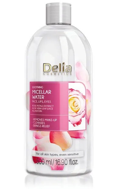 Apa micelara cu extract de trandafiri, 500ml, Delia Cosmetics