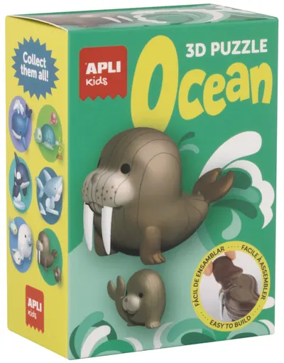 Set puzzle 3D Apli Kids - Ocean, morsă și morsa-mascul