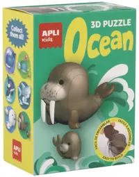 Set puzzle 3D Apli Kids - Ocean, morsă și morsa-mascul
