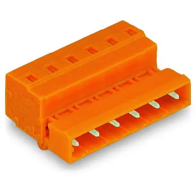 1-conductor male connector; Snap-in mounting feet; 2.5 mm²; Pin spacing 7.62 mm; 12-pole; 2,50 mm²; orange