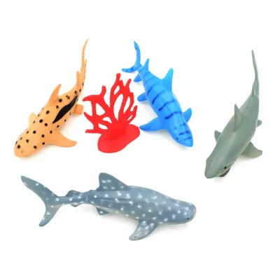 Set de figurine Deluxebase, jumbo, Sharks, 5 piese
