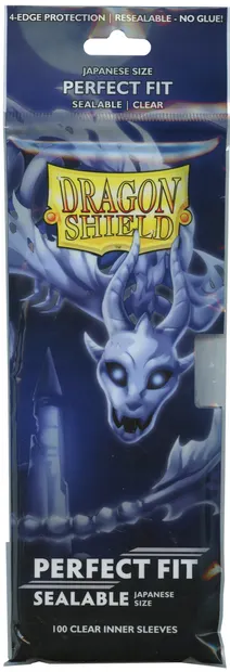 Protecții pentru cărți de joc Dragon Shield Perfect Fit Sealable Sleeves - Small Clear (100 buc.)