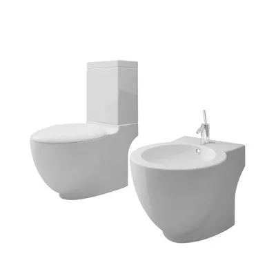 Set de toaleta si bideu, ceramica alba