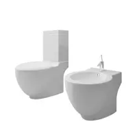 Set de toaleta si bideu, ceramica alba