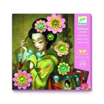 Set creativ Portrete cu flori din hartie, Djeco