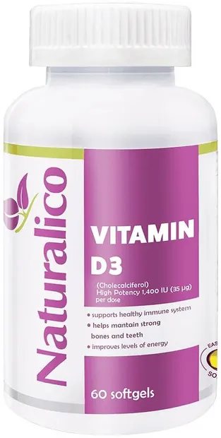 Vitamin D3, 60 capsule gelatinoase moi, Naturalico