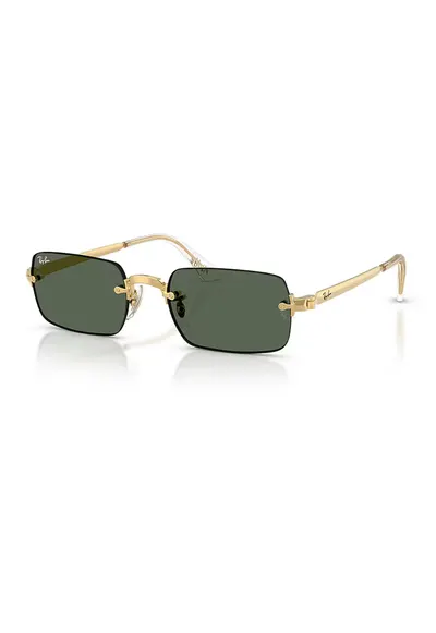 Ochelari de soare dreptunghiulari unisex cu rame metalice A$AP ROCKY - Auriu/Transparent