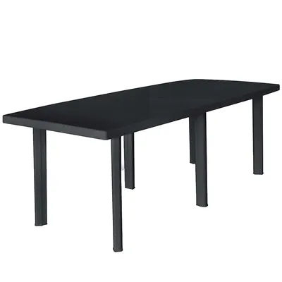 vidaXL Masă de grădină, antracit, 216 x 90 x 72 cm, plastic