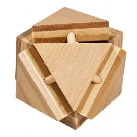 Joc logic IQ din lemn bambus Triangleblock