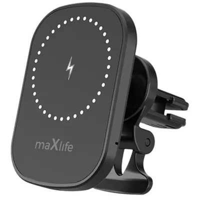Suport telefon magnetic cu incarcare wireless 15W prindere ventilatie Maxlife OEM0002447