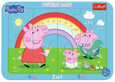 Puzzle în ramă Trefl 2 in 1 - Purcelușa Peppa