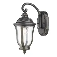 Aplica Johnson Outdoor Wall Light Black/Gold Glass IP44