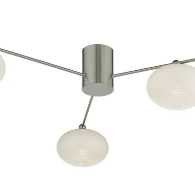 Plafoniera Jasper 3 Light Semi Flush Satin Nickel Opal glass