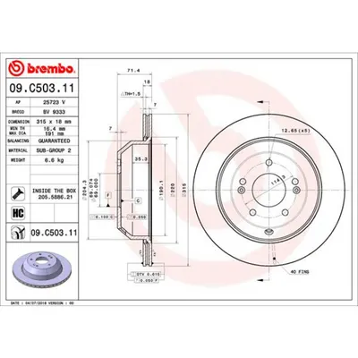 Disc frana BREMBO 09.C503.11