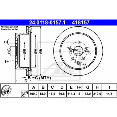 Disc frana ATE 24.0118-0157.1