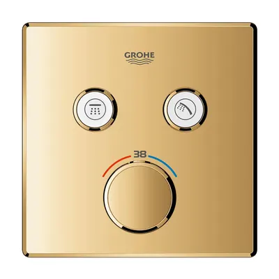 Unitate comanda Grohe SmartControl, termostat, 2 iesiri, necesita valva, lucios, auriu, 29124GL0